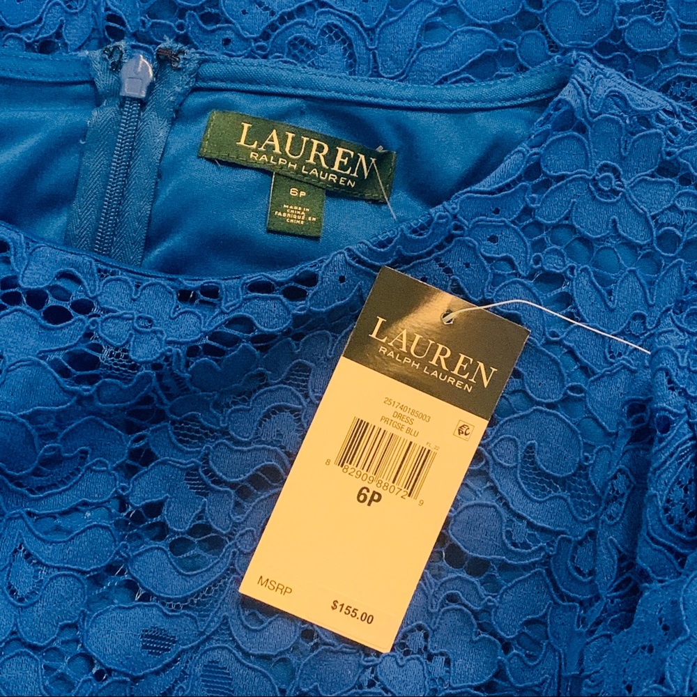 Ralph Lauren Dress Sheath Floral Lace Sleeves - Picture 3 of 3